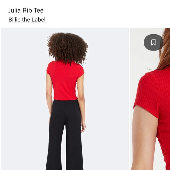 NWT ❤️Billie The Label Beautiful Julia Rib Top Cherry Red L PERFECT4UR VALENTINE - Picture 4 of 8